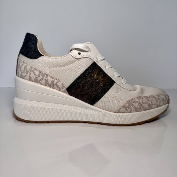 Michael Michael Kors Women's Mabel Trainers Lace-up Sneakers Size 7 Vanilla - Picture 8 of 16